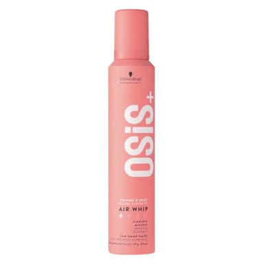 Schwarzkopf Espuma profesional OSiS Air Whip para cabello liso, ondulado, rizado, protección contra el calor, fórmula de cuidado y fortalecimiento, hidratante, fijación ligera, 200 ml