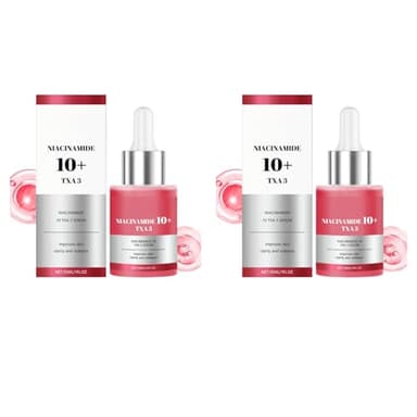 Suero facial aclarador con ácido tranexámico y ácido hialurónico. Fórmula hidratante ligera para una piel lisa y radiante. Cuidado diario de la piel (2 unidades)