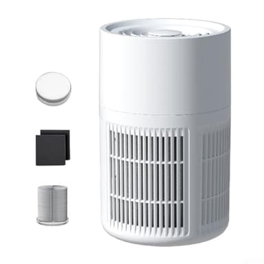 DAZZLEEX Purificador de aire portátil con filtro de carbono HEPA Limpiador de aire de escritorio Oficina en casa Alimentado por USB Funcionamiento ultra silencioso con función de aromaterapia (A)