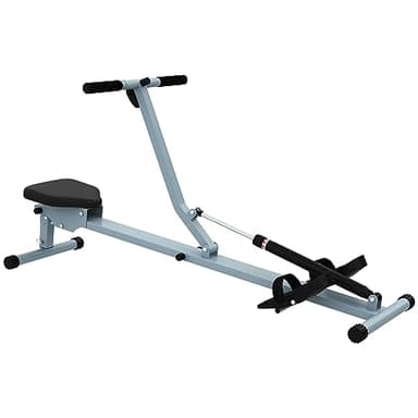 HOMCOM Máquina de Remo Resistencia Ajustable de 12 Niveles con Pantalla LCD para Fitness y Ejercicios de Musculación para Gimnasio en casa Equipo de Entrenamiento Interior