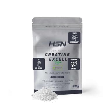 HSN Creatina 100% CREAPURE en Polvo Sin Sabor 600g | 100% Monohidrato de Creatina Micronizada | No Incluye Dosificador | Sin Añadidos y Libre de Contaminantes | No-GMO, Vegano, Sin Gluten