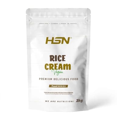 HSN Crema de Arroz | Sin Sabor 3Kg | 100% Harina de Arroz Pregelatinizada con Textura Extra-Fina y Cremosa | Sin Azúcares Añadidos | No Incluye Dosificador | No-GMO, Vegana, Sin Gluten