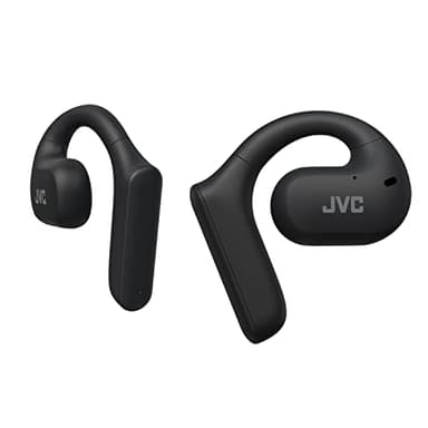 JVC Auriculares inalámbricos Deportivos 27h de Batería, Sonido, Auriculares de Oido Abierto, Resistentes al Agua IPX4, Doble Micro, Auriculares Running para Correr - HA-NP35T-B, Negro