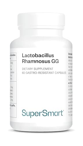Lactobacillus Rhamnosus GG - Probiótico - 10 Mil Millones de UFC - Equilibra la Microbiota, la Flora Intestinal y la Flora Íntima - Refuerza el Sistema Inmunitario - Con Inulina - 60 Cápsulas - Vegano