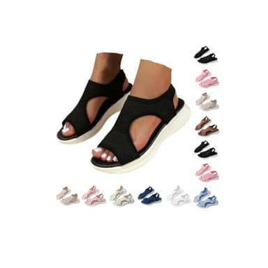Ofertas del Dia Sandalias Mujer para Fascitis Plantar Sandalias Deportivas ortopédicas para Mujer Moda Zapatos con Punta Abierta Cuña Lavable de Verano Zapatos para Caminar