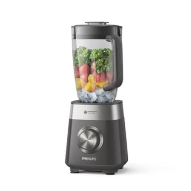 Philips Serie 5000 Batidora, Motor ProBlend Plus de 1000 W, 3 Velocidades, Capacidad para 2 Litros, Cuchillas Desmontables, Fácil Limpieza, Aplicación HomeID, Gris Cachemira (HR3020/20)