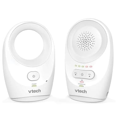 VTech BM1120 Monitor de Audio para Bebé, Transmisión de Sonido Clara y Segura, Largo Alcance, Pantalla LED de 5 Niveles de Volumen, Pinza para Cinturón, Baterías Recargables