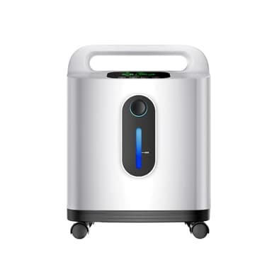 Concentrador de oxígeno ALLNIS, 1-8 litros ajustable 90% ± 3% diseño portátil de mano para casa y viajes (rueda universal, manual en español)