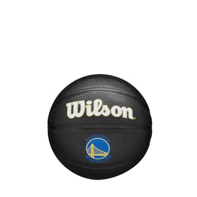 Wilson Balón NBA Team Tribute Mini, Cuenta con Canales de Precisión y un Agarre Dinámico con Estabilidad de Aire Mejorada, Aprobado por la NBA, Equipo: Golden State Warriors, Color: Negro, Talla: 3