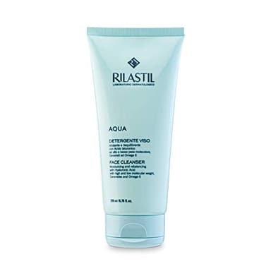 Rilastil Aqua - Limpiador Facial Suave y Cremoso, con Acción Hidratante, Reequilibrante y Emoliente, Todo Tipo de Pieles, Limpia Sin Resecar y Aporta Confort - 200 ml
