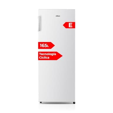 Nilson Congelador Vertical Blanco NCV145500E. Capacidad 165 Litros, Puerta Reversible, Bajo Nivel Sonoro, Eficiencia Energética Clase E