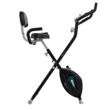 Cecotec Bicicleta Estática Plegable DrumFit X-Bike Neo Ultra. Sillín Confort con Respaldo, Volante de Inercia 1,5kg, 8 Niveles, Plegado Fácil y Compacto, Pantalla LCD, Soporte Dispositivos, Pulsómetro