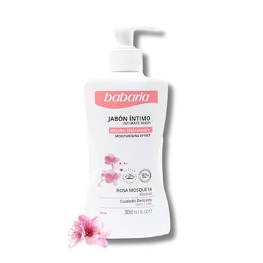Babaria - Gel Intimo Rosa Mosqueta y Ácido Láctico | Jabon Intimo Mujer | Gel Intimo Acción Hidratante | Jabón Intimo Mujer | Respetuoso con PH Intimo