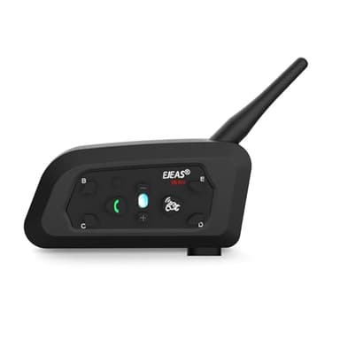 EJEAS V6 Pro Intercomunicador Bluetooth 3.0 para Casco de Motocicleta, con Auricular Inalámbrico y Alcance de Comunicación de 1200M, Conexión con hasta 6 Pilotos, Resistente al Agua