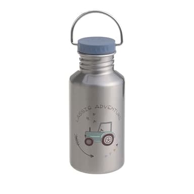 LÄSSIG biberón botella de acero inoxidable sin BPA 500ml niños guardería jardín de infancia a prueba de fugas con tapa deportiva para beber/Bottle Stainless Steel Adventure Tractor