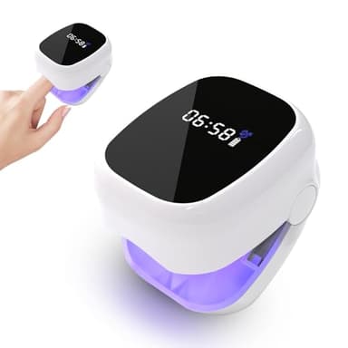Momowin Laser Hongos Uñas Pies, Recargable Cuidado Hongos Uñas Pies Potente, 4 Lámparas UV Azules + 2 Lámparas Infrarrojas Lejanas para Regeneración de Uñas（blanco）