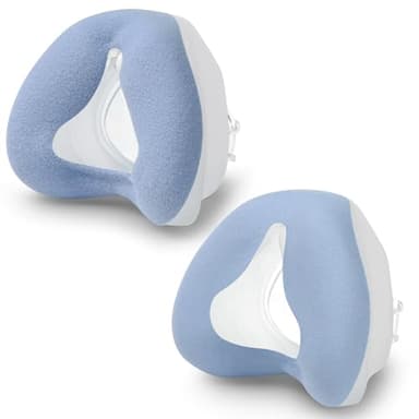 2 almohadillas de repuesto para mascarilla nasal Airfit N20 Mascarilla nasal CPAP para N20 Mascarilla para apnea del sueño Terciopelo y tela Suministros CPAP (Azul-L）