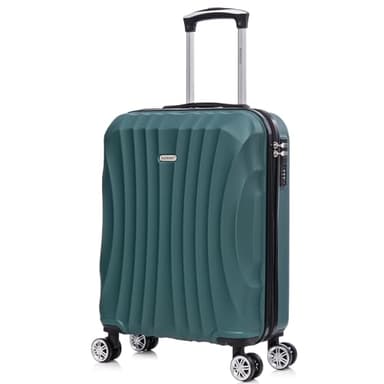 RAYKONG Maleta de Cabina ABS 55x40x20cm (44L) - Maletas de Viaje Pequeñas Ligeras 20 Pulgadas - Verde
