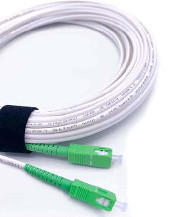Elfcam - 1m Cable de Fibra Óptica SC/APC a SC/APC Simplex Monomode OS2 9/125μm LSZH, Compatible con Movistar Vodafone Jazztel Free y SFR, Blanco
