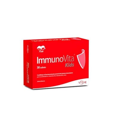 Vitae ImmunoVita Kids 30 sobres | Betaglucanos de levadura, vitamina D3, vitamina B6 y zinc | Activar las defensas de los niños | Sistema inmunitario fuerte