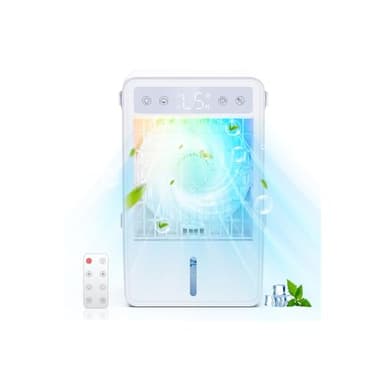 Aire Acondicionado Portatil Silencioso 1500ml | Enfriador de Aire USB | Mini Aire Acondicionado + Mando a Distancia | 5 Velocidades | Temporizador 2-10H | Luz LED RGB – Ideal para Dormitorio/Oficina