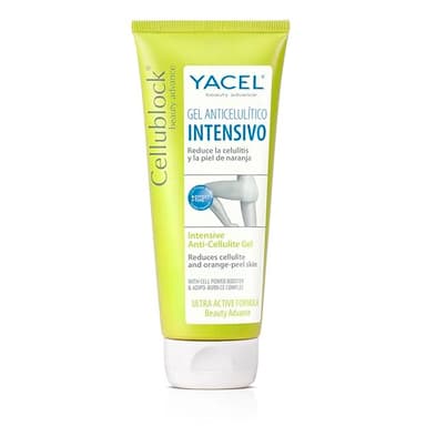 Yacel Cellublock - Crema Anticelulítica, anticelulítico potente, reduce retención de líquidos y elimina toxinas y la piel de naranja, 200 ml