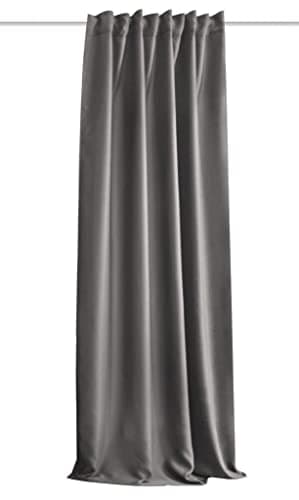 HOMEbasics | Cortina acústica Uni | ACUSTICO | Protección contra Ruido, Calor, frío y Corrientes de Aire + oscurecimiento | Gris | 245 x 135 cm