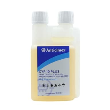 ANTICIMEX Insecticida Concentrado CIPERGEN 9,3% para cucarachas, mosquitos, hormigas, ácaros, carcoma, moscas | Insectos Rastreros y Voladores | Alta Eficacia y Efecto inmediato | 250 ml