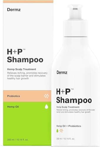 Dermz H+P Champú nutritivo para la psoriasis del cuero cabelludo antimicrobiano: cáñamo, probióticos y ácido salicílico Tratamiento profundamente nutritivo de la dermatitis seborreica