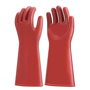 Candeon Guantes Electricista Aislante, Class 00 12000V Guantes Aislantes Dieléctricos Electricos Alta Tension, Impermeables Guante De Trabajo De Goma Protección Electricistas, Tallas Generales, Rojos