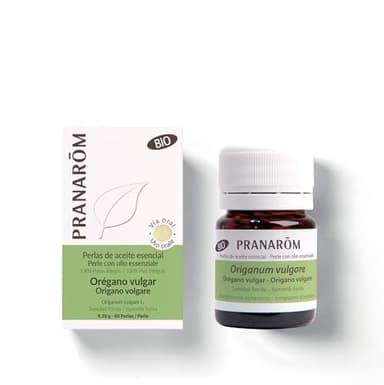 PRANAROM - Perlas Orégano - Aceite Esencial 100% Natural y Bio - Minicápsulas Faciles de Tragar - Apoyo a la Digestión - Formato Práctico - Sabor neutro - AEQT - 60 minicápsulas