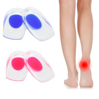2 pares de plantillas para espolones calcáneos para zapatos, almohadillas de gel para talón, protección del talón para el tendón de Aquiles, plantillas ortopédicas de gel para aliviar la fascitis