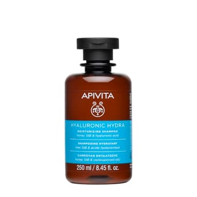 Apivita Champú Hidratante - Champú Natural Hidratante con Ácido Hialurónico, Aloe y Miel - Ofrece Hidratación Profunda, Control del Frizz y Previene la Rotura y las Puntas Abiertas