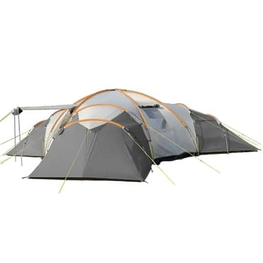 Skandika Tienda de campaña cúpula Korsika/Turín para 9-12 Personas | 3 cabinas para Dormir, con/sin Sleeper Technology, 200 cm de Altura, 5000 mm de Columna de Agua