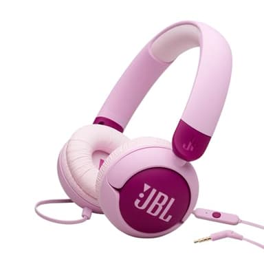 JBL Junior 320, Auriculares supraaurales para niños, con micrófono Integrado, Safe Sound, volúmen hasta 85 dB, Almohadillas Gruesas y Suaves, Set de Pegatinas, diseño Plegable, Violeta