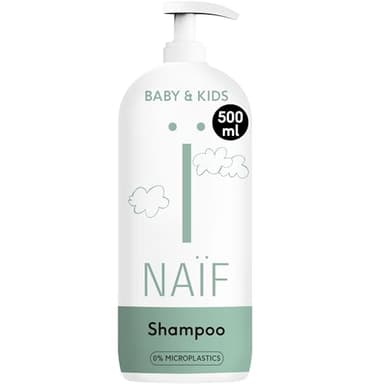 Naïf Champú Cuidado para Bebés y Niños – Con ingredientes naturales, vegano, sin SLES, microplásticos, siliconas ni parabenos – 500ml