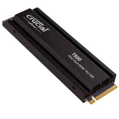 Crucial T500 SSD 2TB PCIe Gen4 NVMe M.2 PS5 Interno Gaming con Disipador, Hasta 7400 MB/s, Compatible PlayStation 5, TLC NAND, Ordenador de Sobremesa, Disco Duro SSD - CT2000T500SSD5