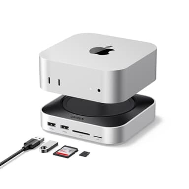 UGREEN Docking Station Compatible con Mac Mini M4 y M4 Pro Dock Station Hub USB C 10 en 1 con Carcasa M.2 NVME SSD Lector de Tarjetas TF SD 7 Puertos USB 10Gbps 5Gbps