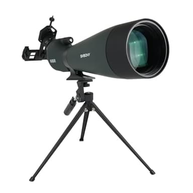 Svbony SV28 25-75x100mm Telescopio Terrestre con Trípode, Gran Campo de Visión Imágenes Claras y Brillantes, HD Bak4 FMC Telescopio Terrestre con Adaptador, para Tiro al Blanco, Observación de Aves