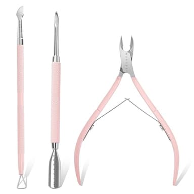 Makartt Corta Cuticulas Profesional - Alicates Cuticulas Cortador y Removedor de Cuticulas del Acero con Cortacutículas de Acero Inoxidable, Empujador de Cutículas de Doble Extremo y Raspador