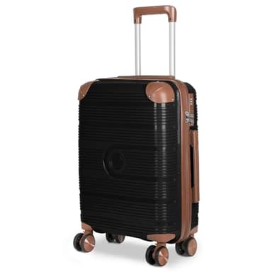 MERCURY TEXTIL- Maleta de Viaje de Cabina con Cierre de Seguridad, Equipaje de Mano Rígido y Resistente de Polipropileno con Ruedas Dobles Giratorias 360º, PP Suitcase. (Negro)