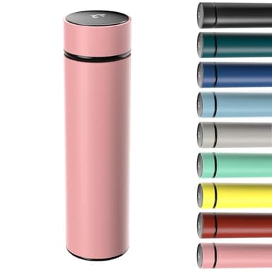 Homealexa Termo Taza de Viaje con Pantalla LED Táctil, 500ML Taza Térmica de Acero Inoxidable Doble Pared, Botella Aislada a Prueba de Fugas para Oficina, Escuela, Exterior