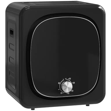 HOMCOM - Secador de lavandería compacto de 800 W 4 Kg con 5 modos de secado, tanque de acero inoxidable, carga frontal, para apartamentos, casa, autocaravanas, negro
