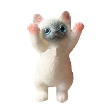 GIUSOBG Juguete Antiestres 13cmx7cm Cat Squeeze Toys for ansiedad o relajació, Toy Squishy Gato Anti Estrés, Alivio del Estrés para Niños, Adultos y Oficina (Siamés)