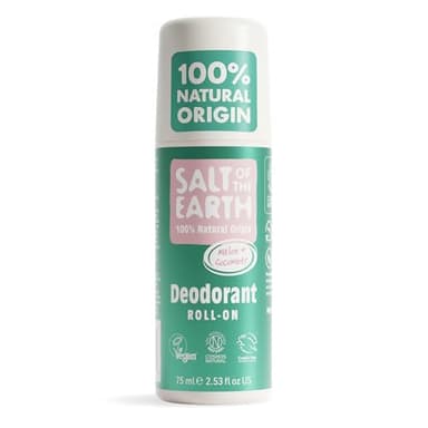 Desodorante natural en roll-on Salt of the Earth - Melón y pepino - Vegano, certificado por Leaping Bunny, fabricado en el Reino Unido - 75ml