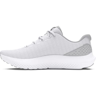 Under Armour UA Charged Surge 4 Zapatos de deporte para hombre, ligeras y transpirables deportivas de hombre, color blanco/gris halo/negro