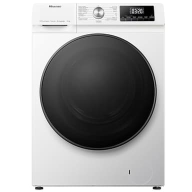 Hisense WFQA1014EVJMW - Lavadora con Vapor, Conectividad Wifi, Carga Frontal 10 Kg Lavado, 1400 rpm, Motor Eficiente Inverter, Sistema Antibalanceo, Puerta XL, Gran Display LED