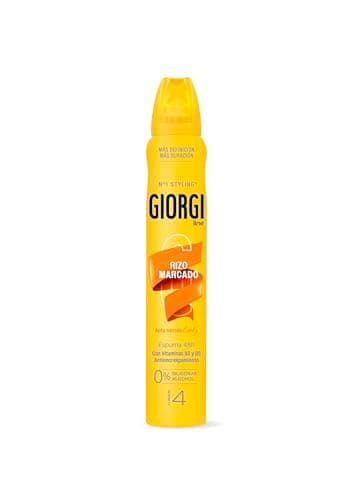 Giorgi Line - Espuma Rizo Marcado 24h, Anti Encrespamiento e Hidratación, 0% Alcohol 0% Siliconas, Apto Método Curly, Fijación 4 - 250 ml
