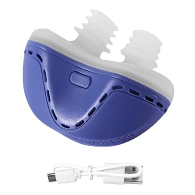 GAOXIAO Dispositivo Antironquidos y para Apnea del Sueño de Viaje, Electrónico Anti-Ronquido Mini CPAP, Nasal Dilatador Dispositivos de Solución de Ronquidos Recargables Blue