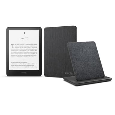 Kindle Paperwhite Signature Edition (versión 2024) de 32 GB sin publicidad, una funda de tela de Amazon y una base de carga inalámbrica Made for Amazon